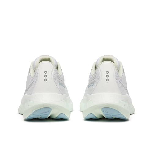 Saucony Women's Ride 18 Sneaker, White/Lettuce, 6.5