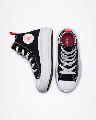 Converse Kids Chuck Taylor All Star Move Color Pop Platform, Black/Pink Salt/White