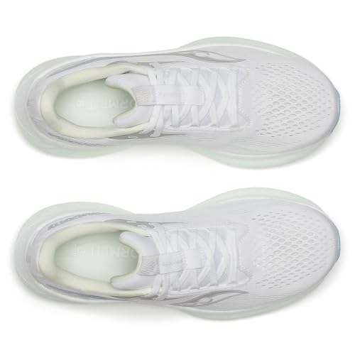 Saucony Women's Ride 18 Sneaker, White/Lettuce, 6.5