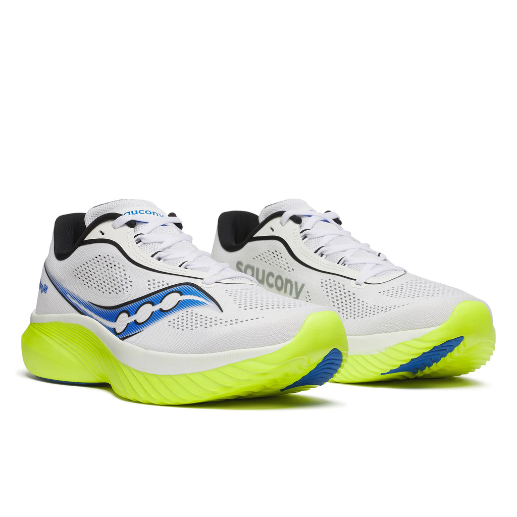 Saucony Men's Kinvara 15 Sneaker, White/Citron