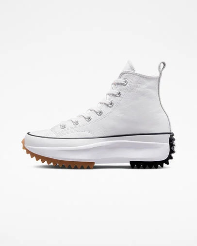 Converse Unisex Run Star Hike Platform Foundational Leather, White/Black/Gum