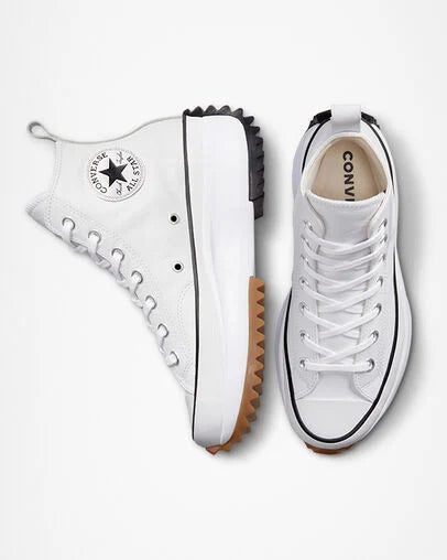 Converse Unisex Run Star Hike Platform Foundational Leather, White/Black/Gum