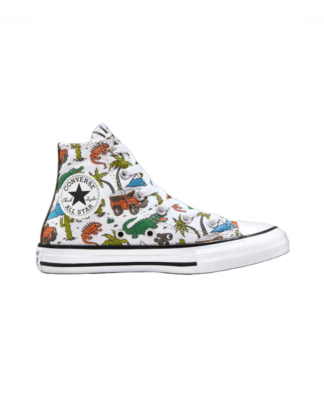 Converse Kids Chuck Taylor All Star Desert Explorer, White/Engine Smoke/Green