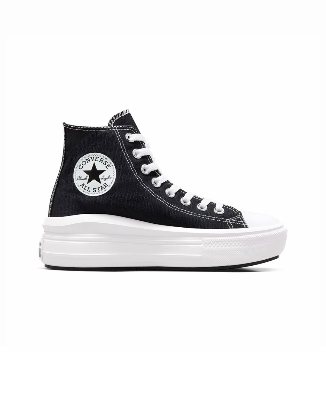 Converse Womens Chuck Taylor All Star Move Platform, Black / Natural Ivory / White