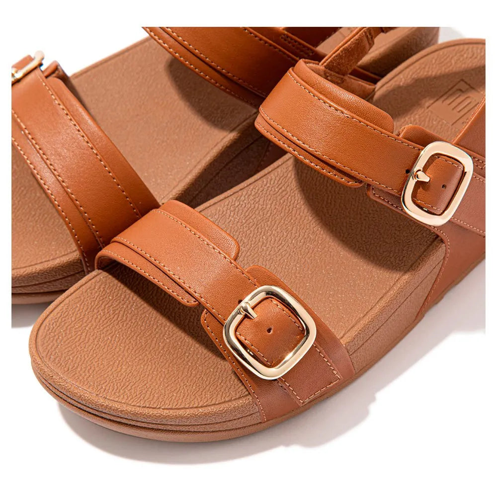 FitFlop Lulu Adjustable Leather Back-Strap Sandals Light Tan