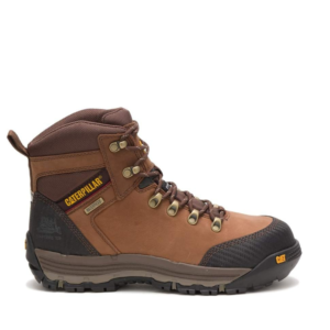 CAT Munising Brown waterproof composite toe boot side profile