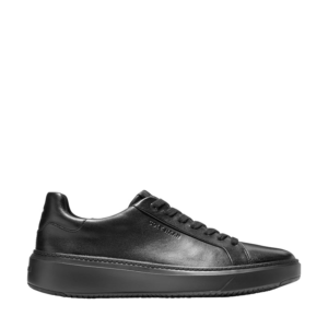 Cole Haan Topspin men's sneaker in black leather, side view