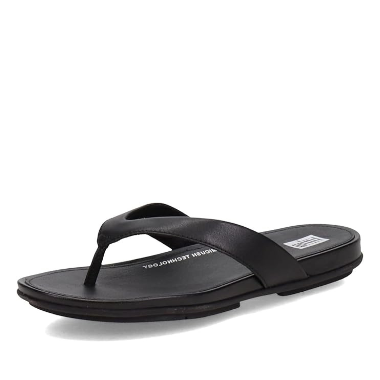 FitFlop Gracie Leather Flip-Flops All Black