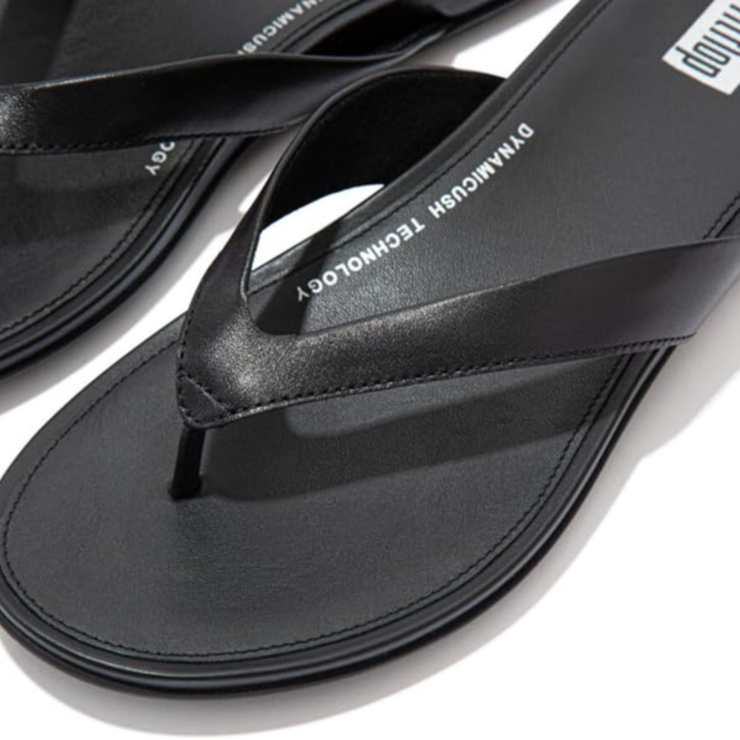 FitFlop Gracie Leather Flip-Flops All Black