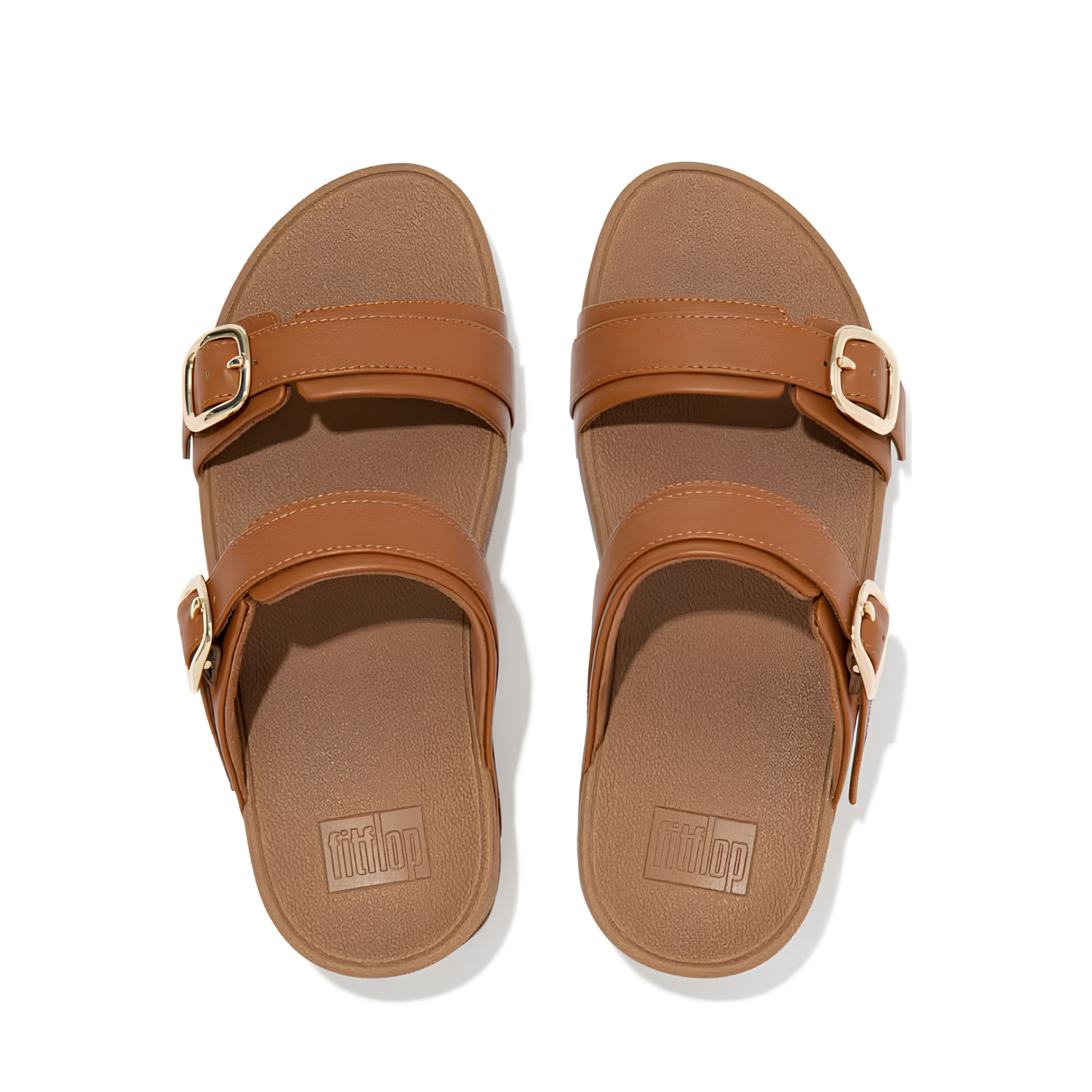 FitFlop Lulu Adjustable Leather Slide Sandal Light Tan