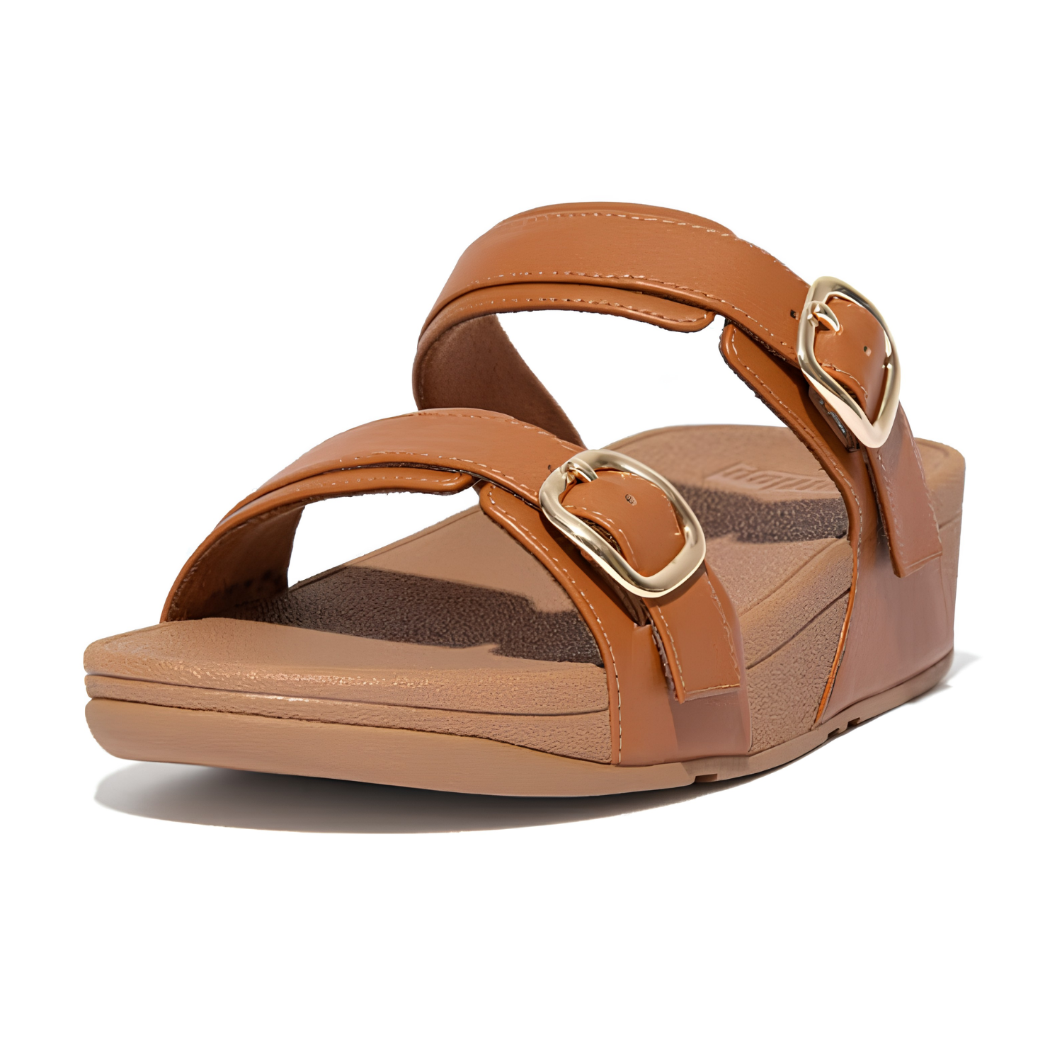FitFlop Lulu Adjustable Leather Slide Sandal Light Tan