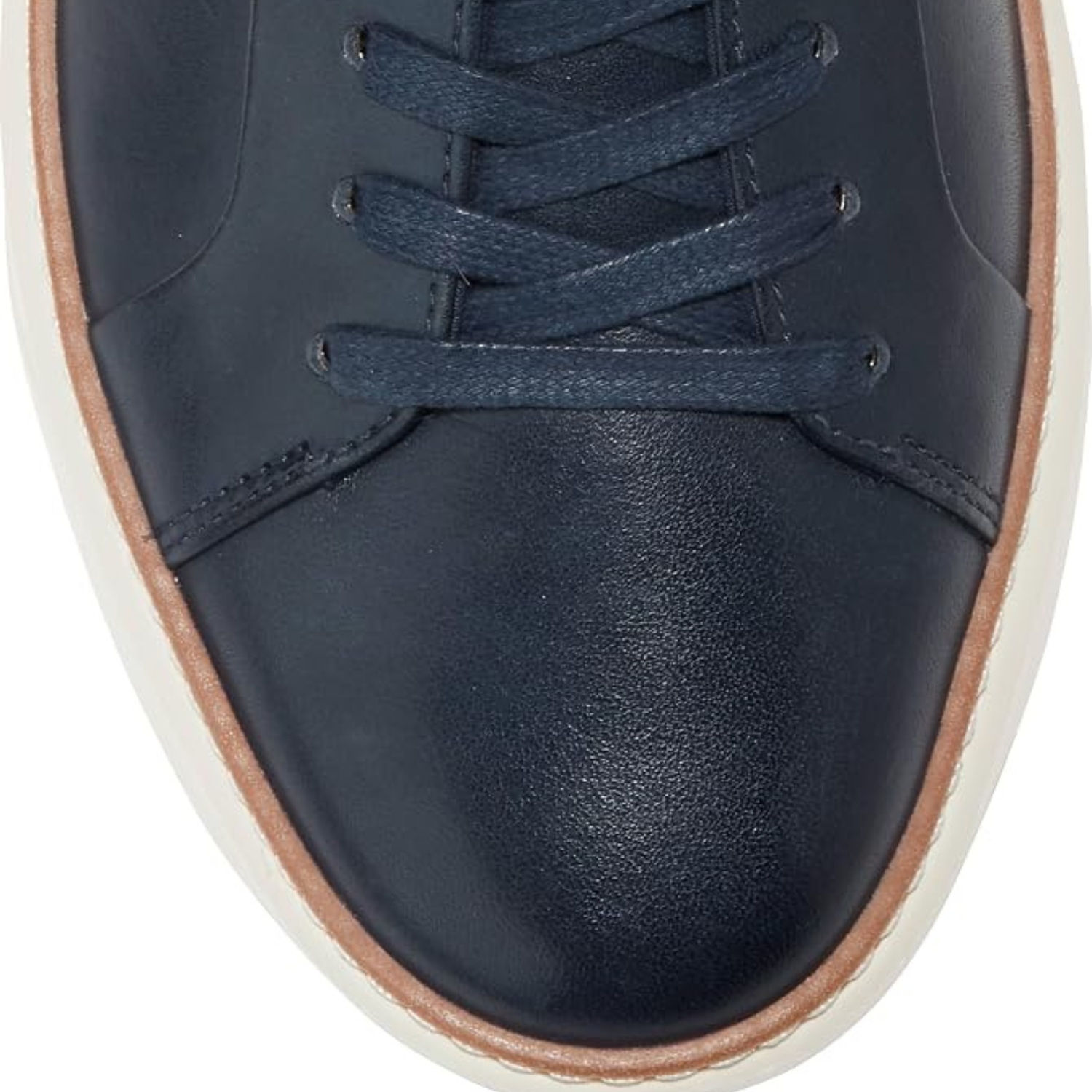 Cole Haan GrandPro TopSpin men's sneaker in navy blazer leather with British tan accents
