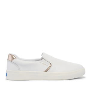 Keds Pursuit Leather Slip-On Sneaker Egret Champagne