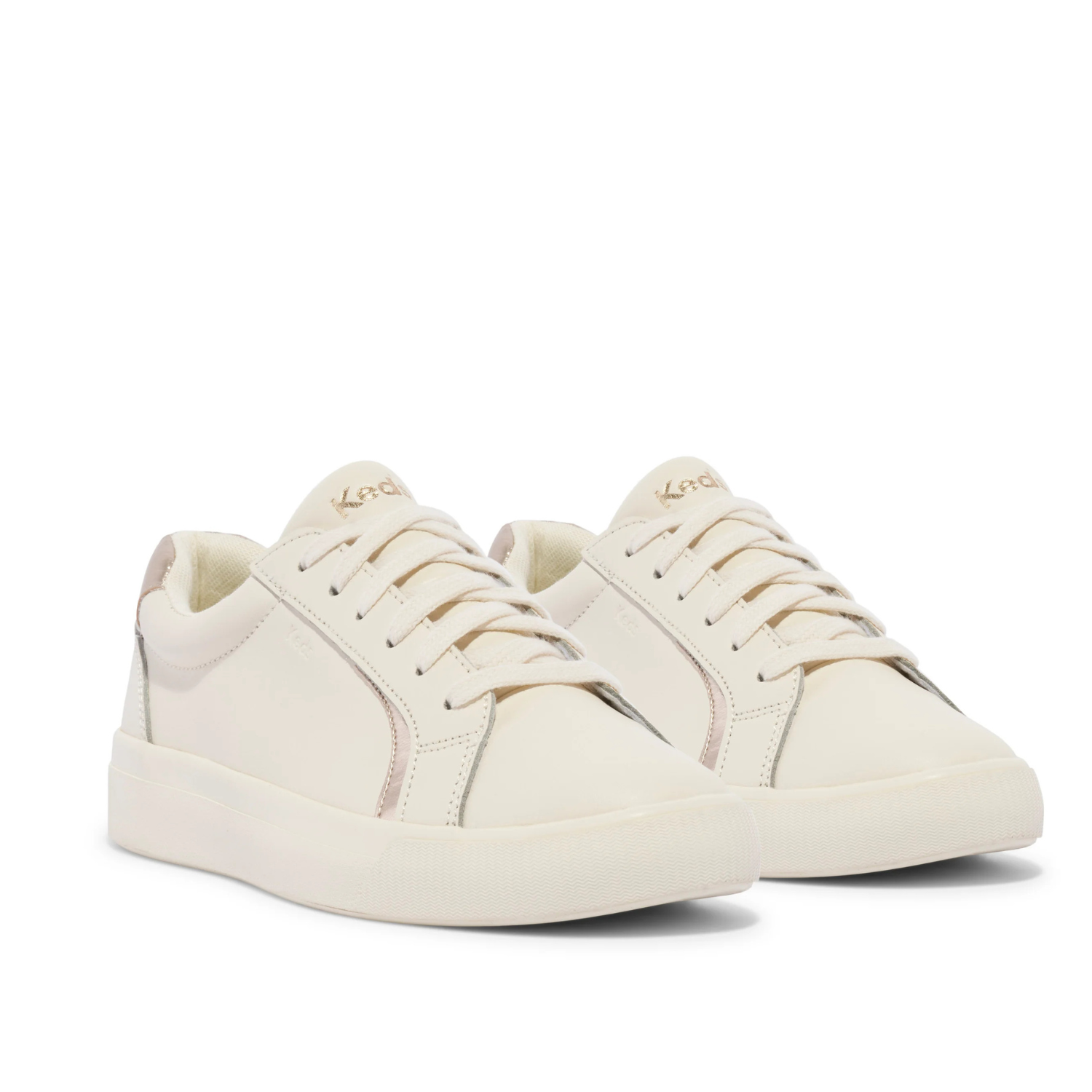 Keds Pursuit Leather Lace-Up Sneaker Egret Champagne