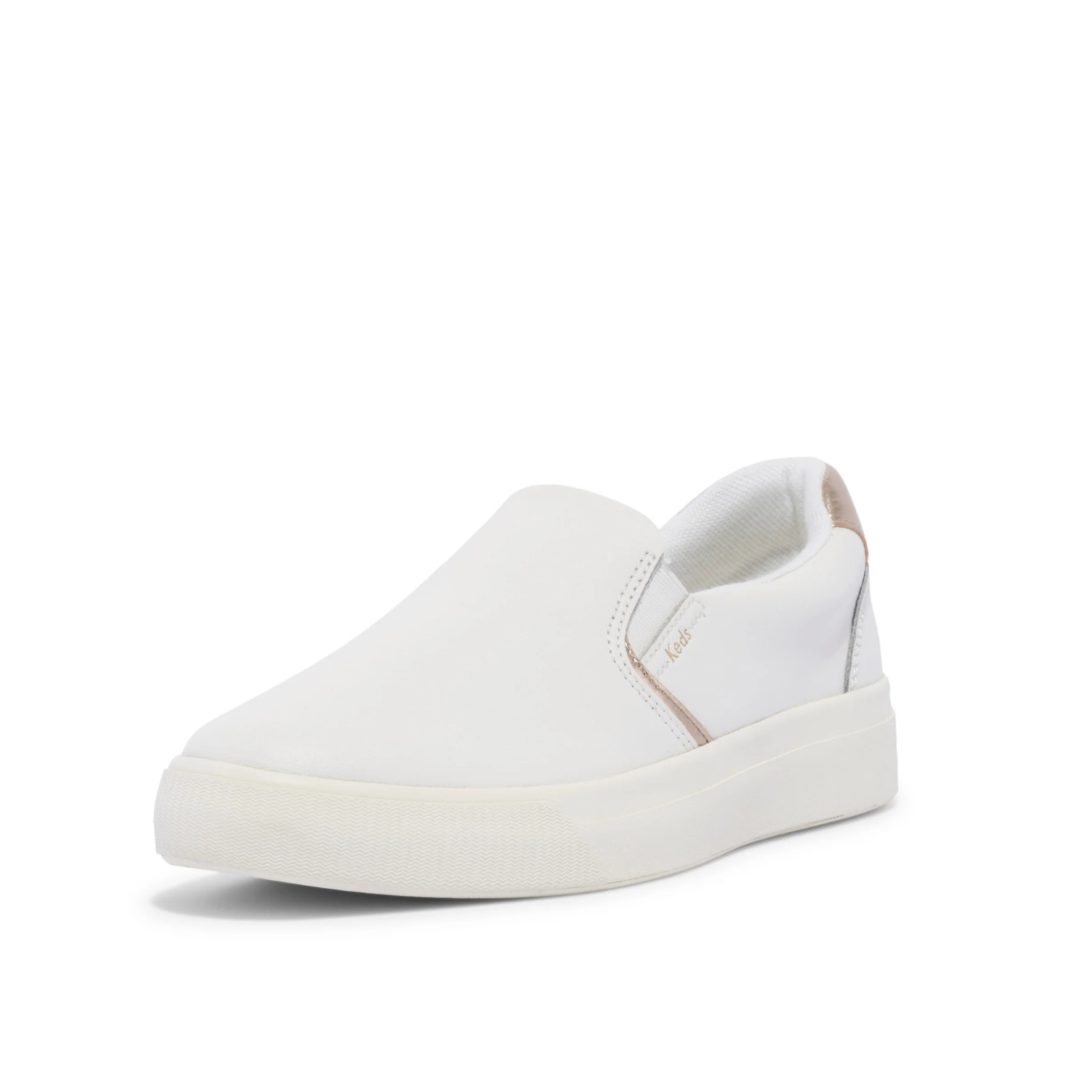 Keds Pursuit Leather Slip-On Sneaker Egret Champagne
