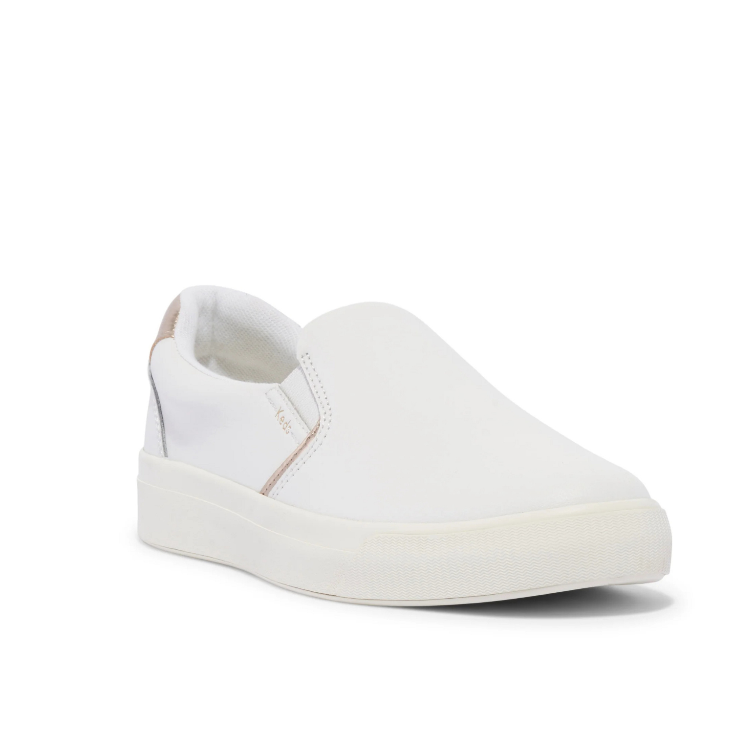 Keds Pursuit Leather Slip-On Sneaker Egret Champagne