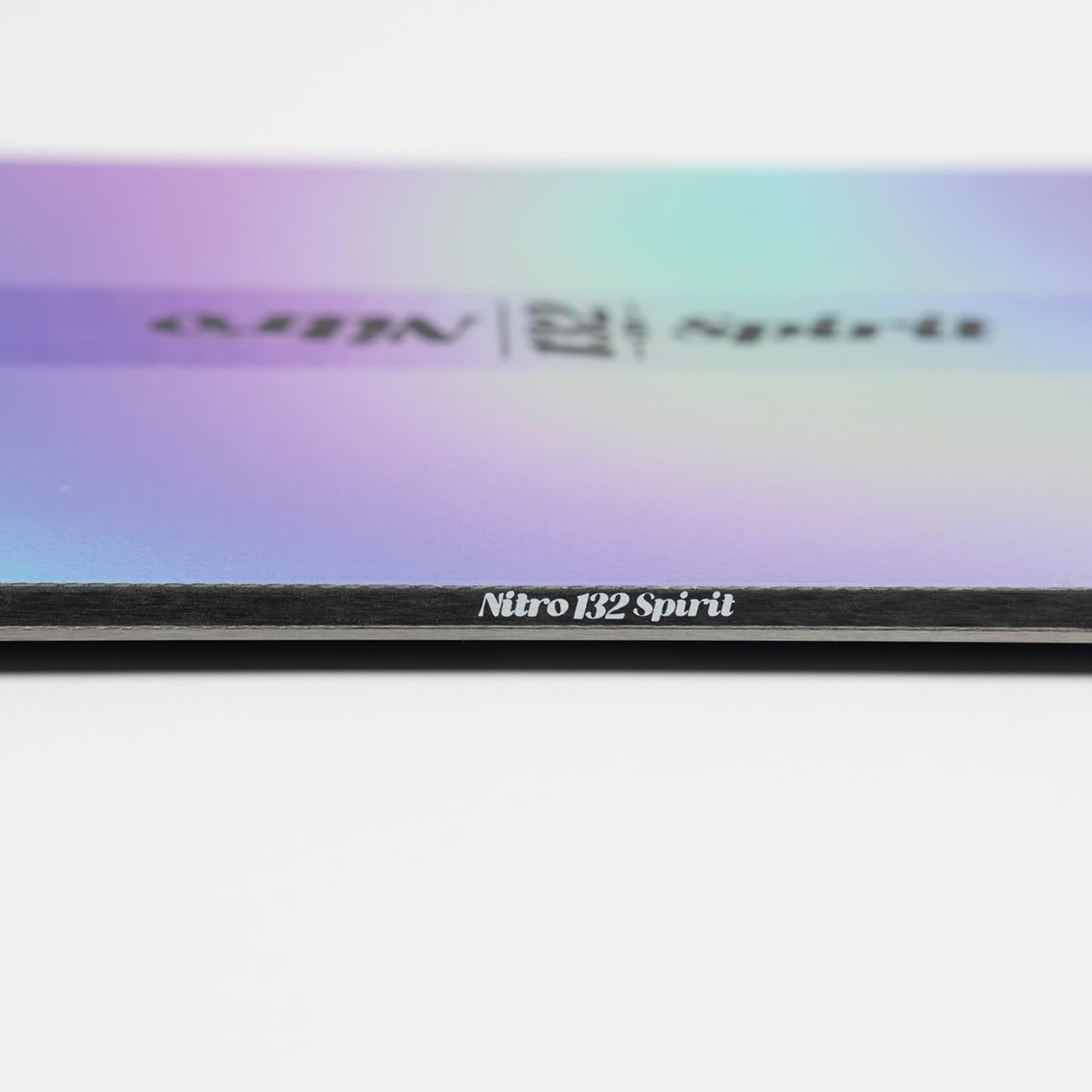 Nitro Girls Spirit Kids Snowboard edge detail holographic gradient