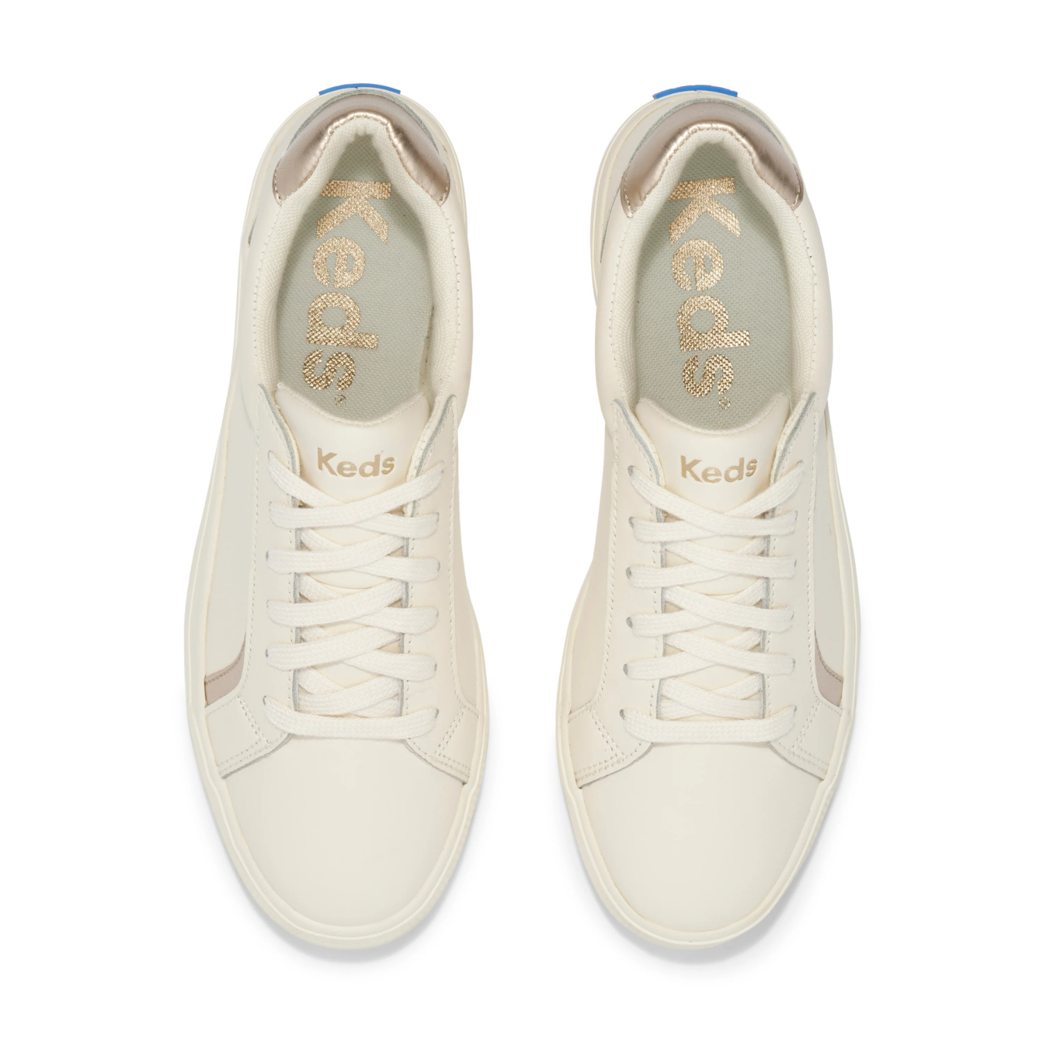 Keds Pursuit Leather Lace-Up Sneaker Egret Champagne