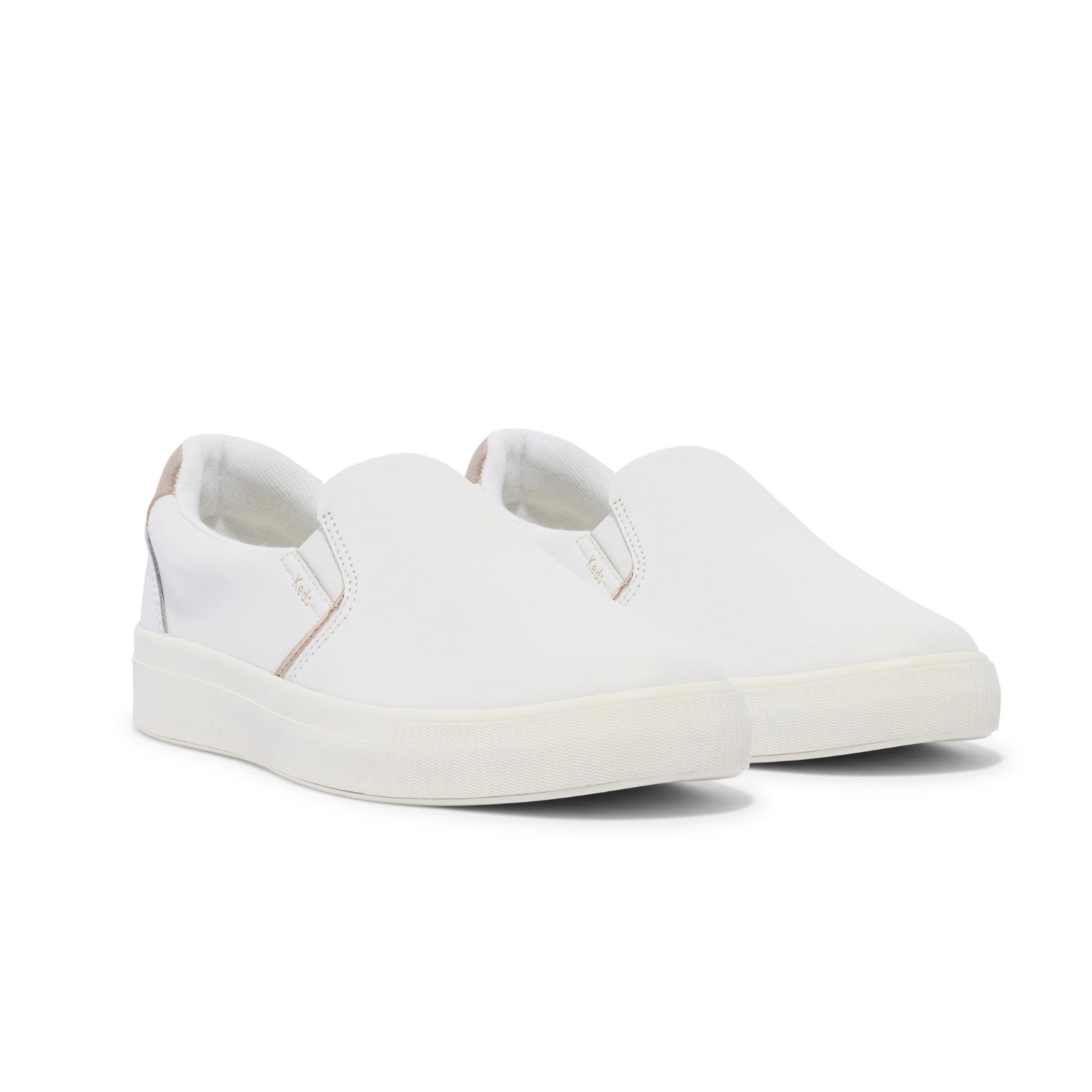 Keds Pursuit Leather Slip-On Sneaker Egret Champagne
