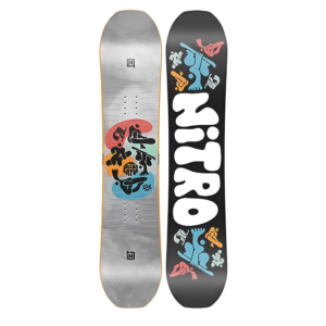 Nitro Ripper Kids Snowboard topsheet and base side by side